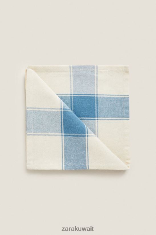 Zara مناديل مخططة بخيوط مصبوغة (عبوة من 2) للجنسين أزرق مُكَمِّلات 6L6LL81675