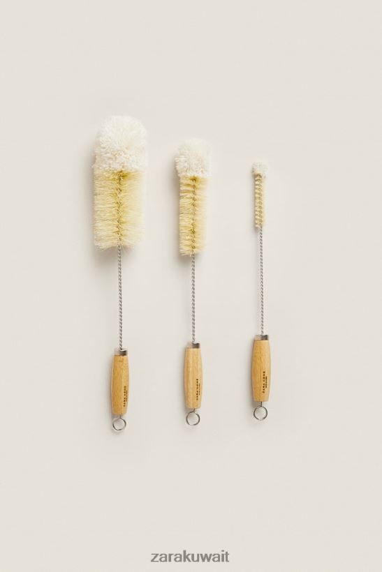 Zara فرشاة الزجاجة (عبوة من 3 قطع) للجنسين البيج الفاتح مُكَمِّلات 6L6LL81790