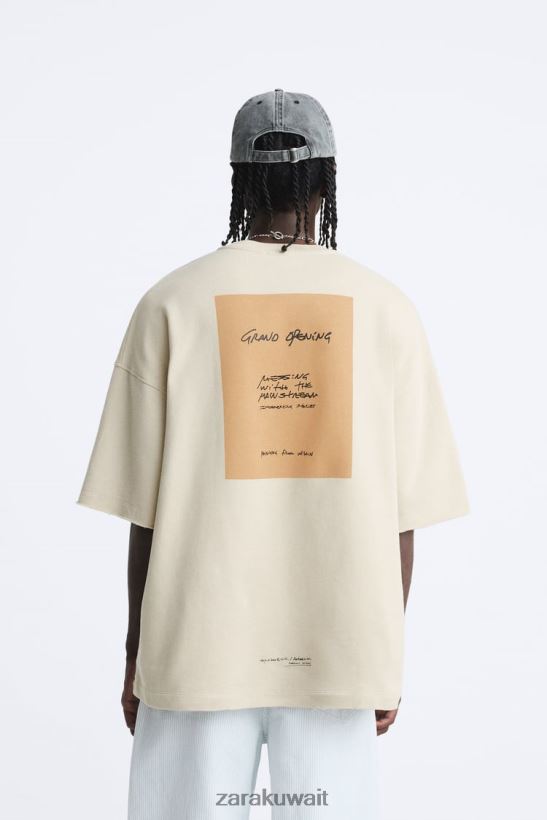 Zara سترة طباعة متباينة رجال بني داكن ملابس 6L6LL81058