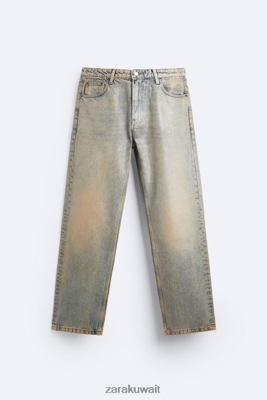Zara جينز بتأثير ميتاليك رجال أزرق ملابس 6L6LL81099