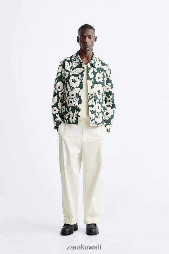 Zara سترة جاكار الأزهار رجال الأزرق البنزين ملابس 6L6LL81118