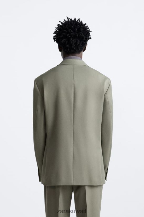 Zara سترة رجال منتصف الأخضر ملابس 6L6LL81143