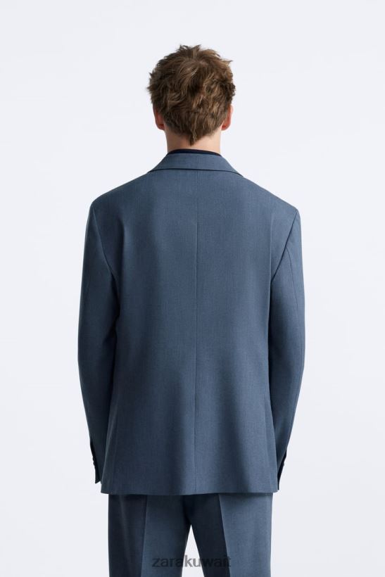 Zara سترة رجال الفولاذ الأزرق ملابس 6L6LL81145