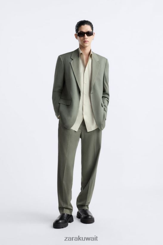Zara سترة رجال أخضر ملابس 6L6LL81146