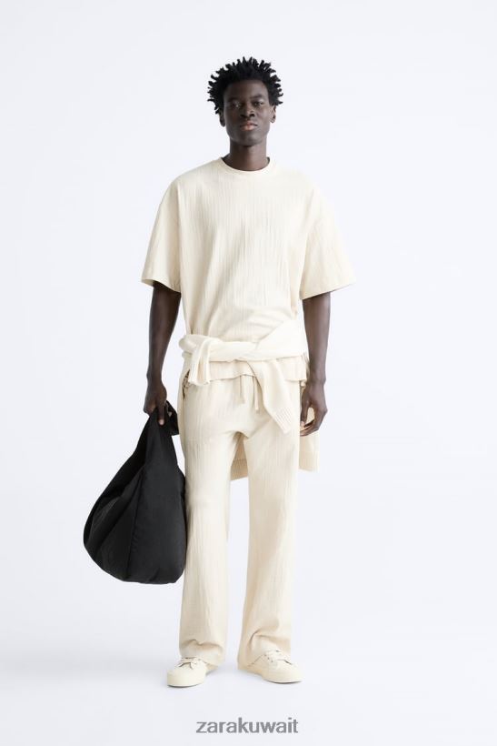 Zara تي شيرت محكم رجال بني داكن ملابس 6L6LL81201