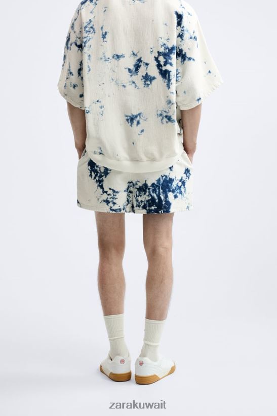 Zara ربطة عنق مصبوغة شورت جينز رجال المحار الأبيض ملابس 6L6LL81237