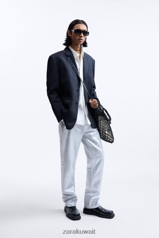 Zara حذاء تشيلسي من الجلد بمقدمة مربعة - إصدار محدود رجال أسود أحذية 6L6LL81262