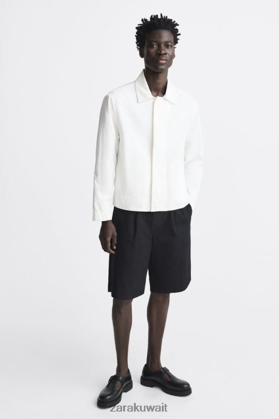 Zara أحذية قفص جلدية رجال أسود أحذية 6L6LL81263