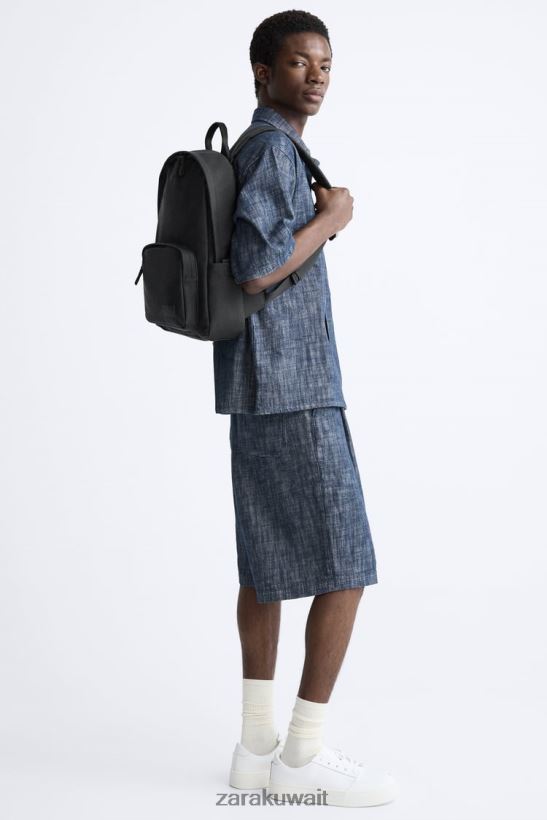 Zara حقيبة ظهر مطاطية رفيعة رجال أسود مُكَمِّلات 6L6LL81295