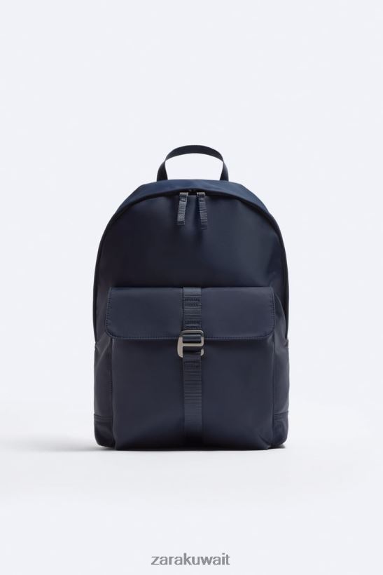 Zara حقيبة ظهر من النايلون رجال أزرق مُكَمِّلات 6L6LL81304