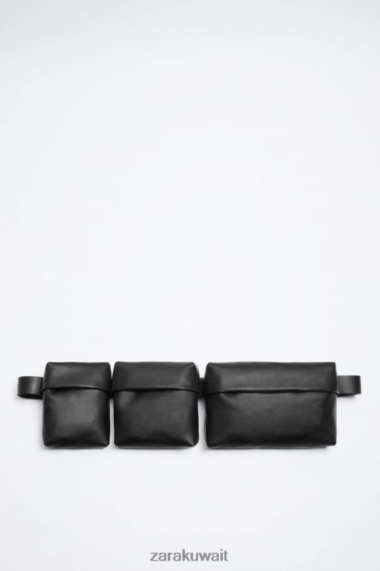 Zara حقيبة كروس متعددة الجيوب رجال أسود مُكَمِّلات 6L6LL81308