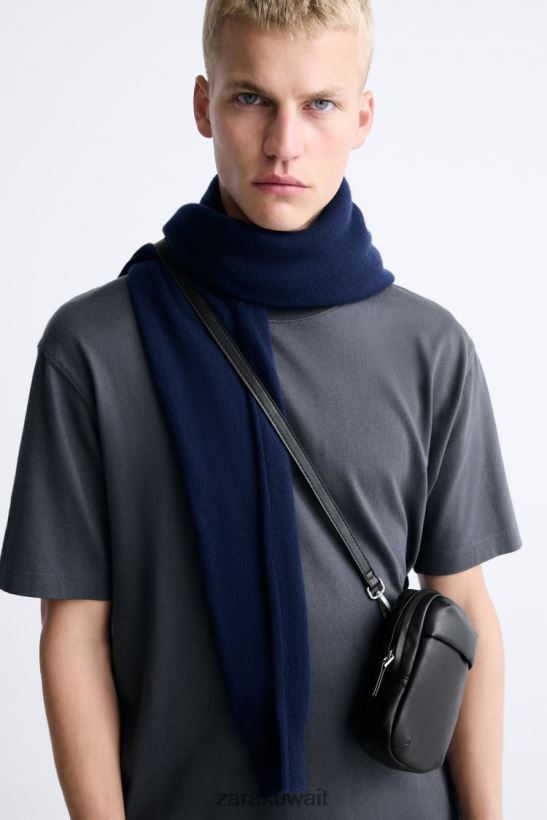 Zara حقيبة هاتف ناعمة رجال أسود مُكَمِّلات 6L6LL81309