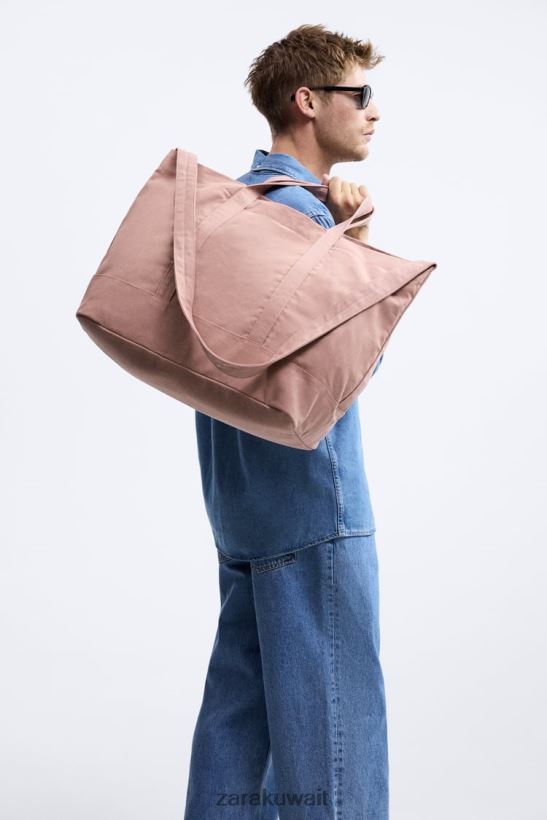 Zara حقيبة قماش رجال لون القرنفل مُكَمِّلات 6L6LL81313
