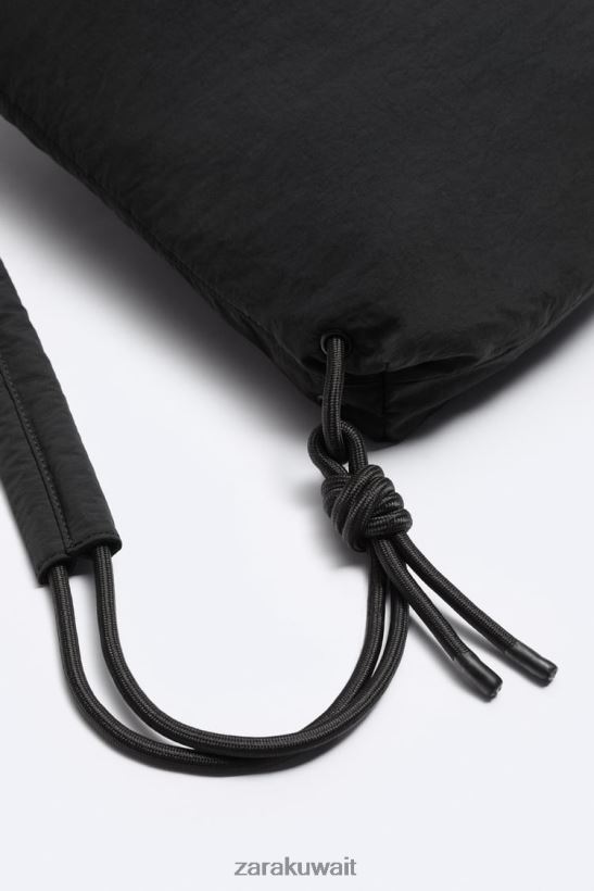 Zara حقيبة ظهر ناعمة رجال أسود مُكَمِّلات 6L6LL81314