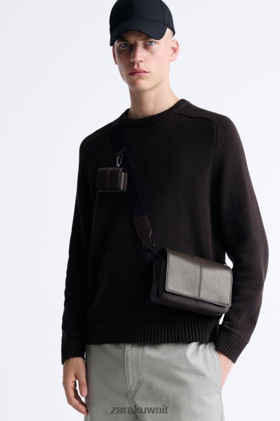 Zara حقيبة كروس مع محفظة للعملات المعدنية رجال بني مُكَمِّلات 6L6LL81334