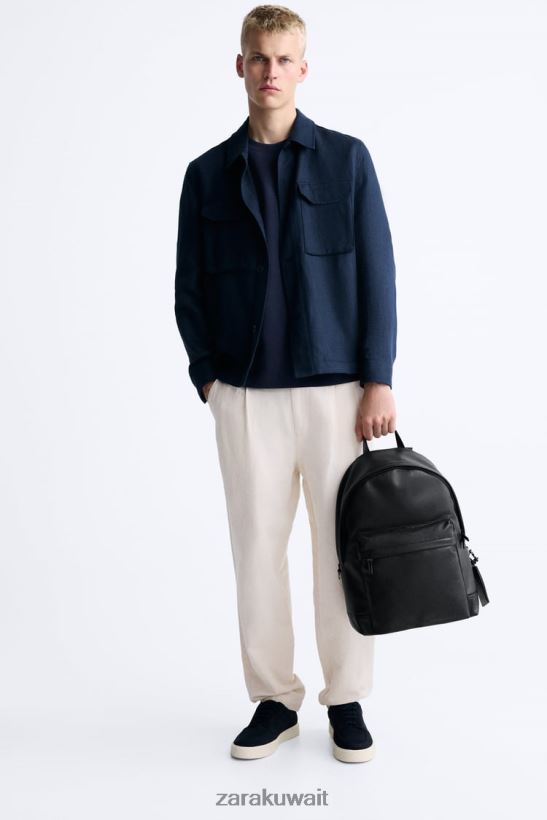 Zara حقيبة ظهر مزخرفة رجال أسود مُكَمِّلات 6L6LL81338