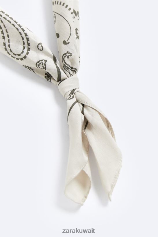 Zara باندانا طباعة بيزلي رجال رمادي مُكَمِّلات 6L6LL81394