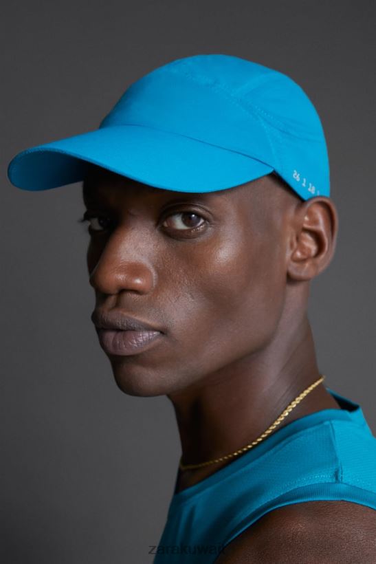 Zara قبعة تشغيل فنية رجال أزرق مُكَمِّلات 6L6LL81404