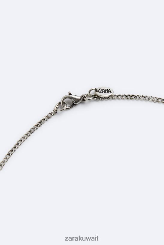 Zara سلسلة قلادة هندسية رجال فضة مُكَمِّلات 6L6LL81495