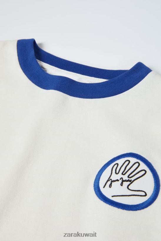 Zara جافا جاكوبس تي شيرت أطفال المحار الأبيض ملابس 6L6LL81514