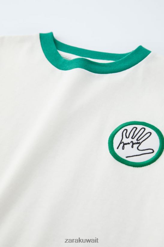 Zara جافا جاكوبس تي شيرت أطفال المحار الأبيض ملابس 6L6LL81519
