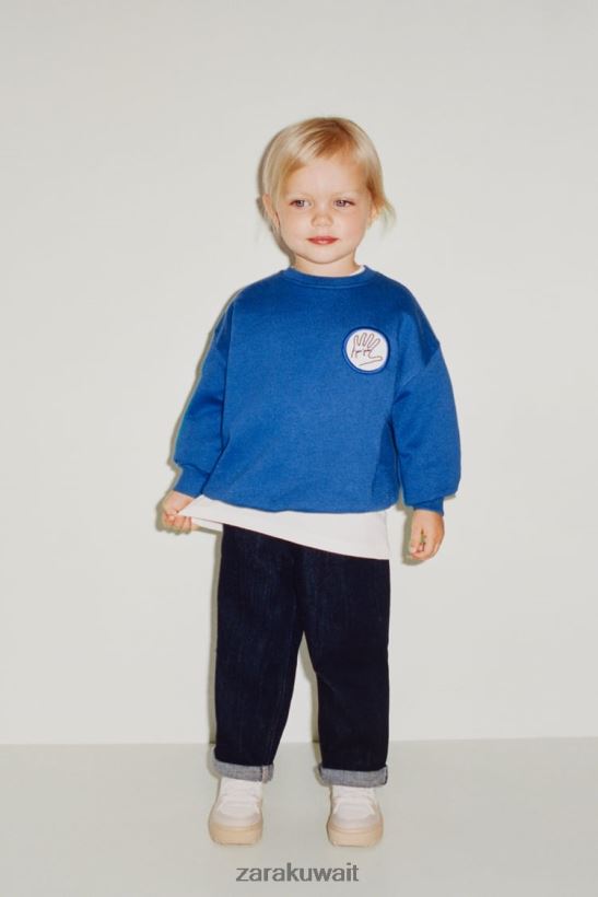 Zara جافا جاكوبس البلوز أطفال الكوبالت ملابس 6L6LL81520