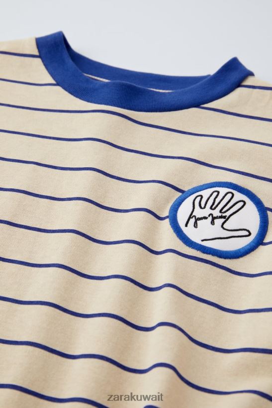 Zara جافا جاكوبس تي شيرت أطفال اللون البيج ملابس 6L6LL81523