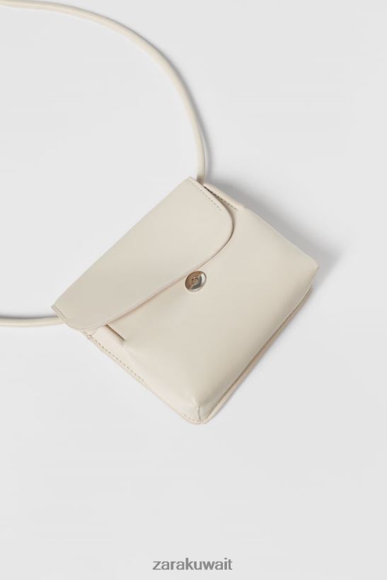 Zara حقيبة كروس صغيرة أحادية اللون أطفال قبالة الأبيض مُكَمِّلات 6L6LL81539