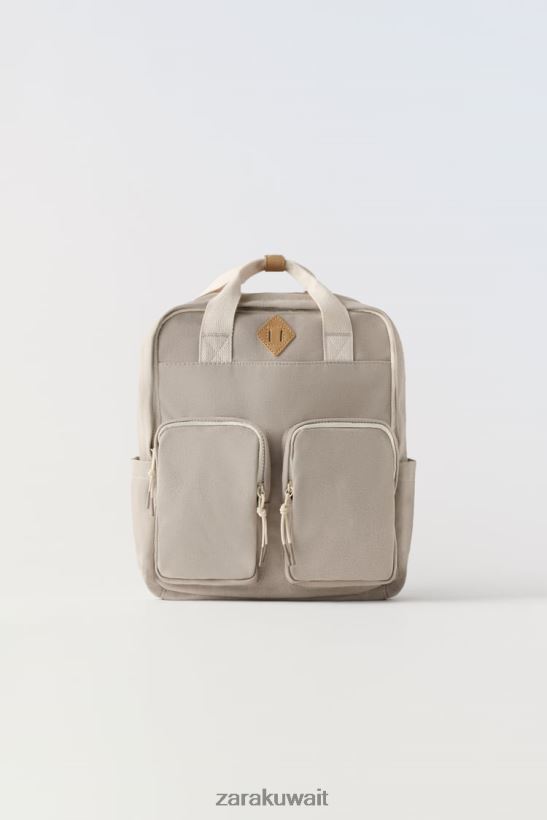 Zara حقيبة الظهر الرجعية أطفال بني رملي مُكَمِّلات 6L6LL81543