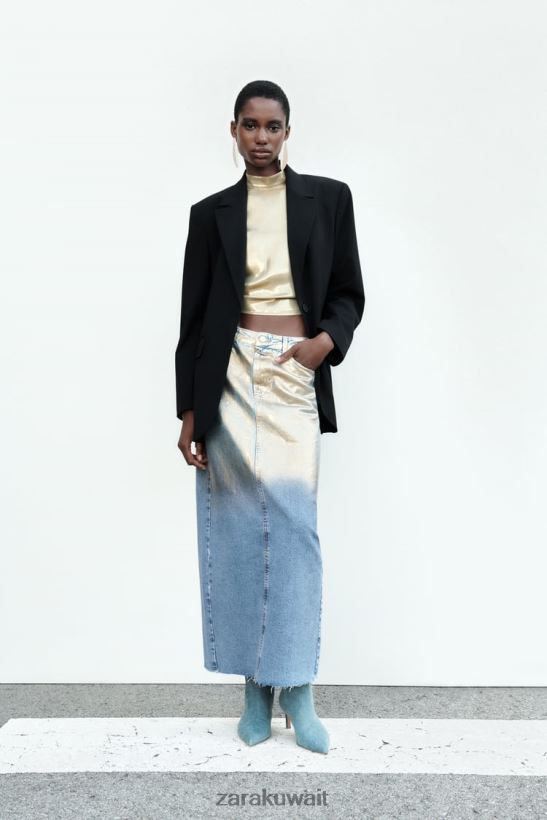 Zara سترة بقصة مستقيمة نحيف أسود ملابس 6L6LL8159