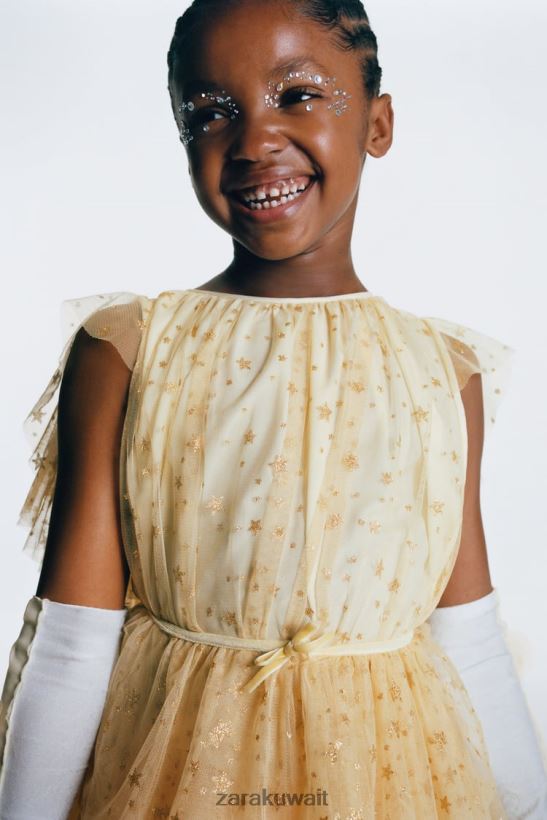 Zara زي الجنية حجر الراين أطفال ذهبي ملابس 6L6LL81596