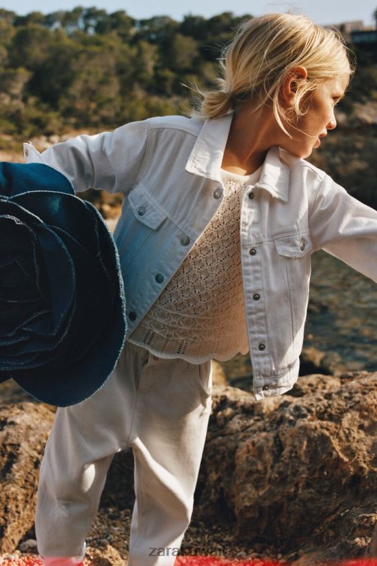 Zara الجينز الأصيل أطفال أبيض ملابس 6L6LL81619