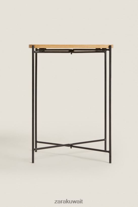 Zara طاولة جانبية من خشب البلوط للجنسين أسود مُكَمِّلات 6L6LL81631