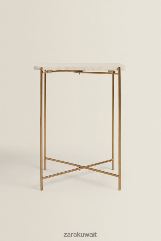 Zara طاولة جانبية من الرخام للجنسين كريم مُكَمِّلات 6L6LL81632