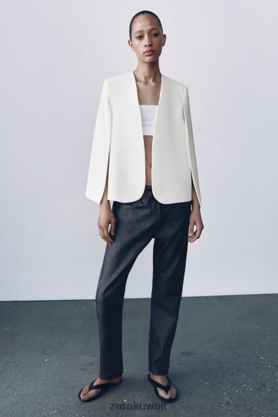 Zara سترة الرأس نحيف بيج فاتح ملابس 6L6LL8165