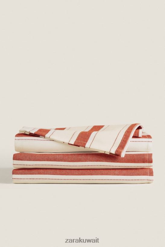 Zara مفرش المائدة مخطط موضوع مصبوغ للجنسين قالب طوب مُكَمِّلات 6L6LL81664