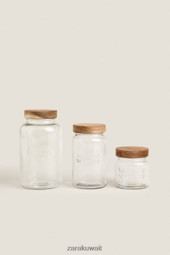 Zara وعاء زجاجي برغي علوي للجنسين البيج الفاتح مُكَمِّلات 6L6LL81684