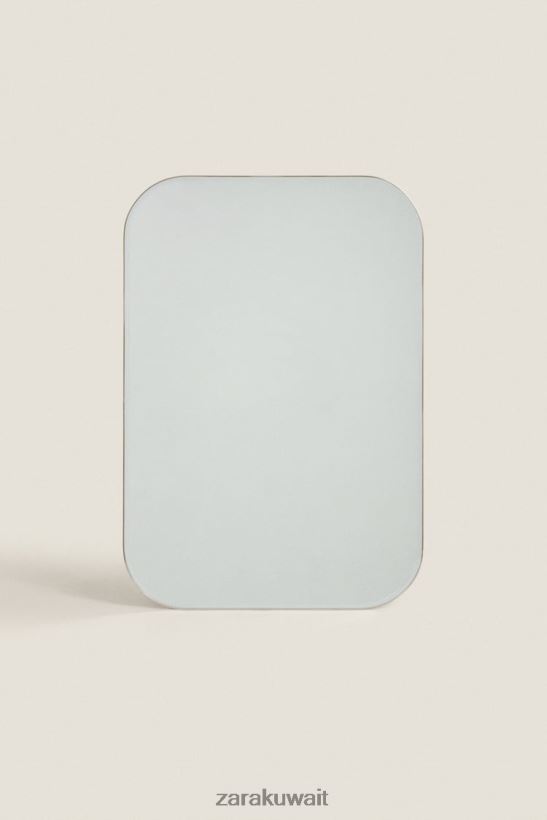 Zara مرآة ذات إطار دائري للجنسين ماتي الفضة مُكَمِّلات 6L6LL81700