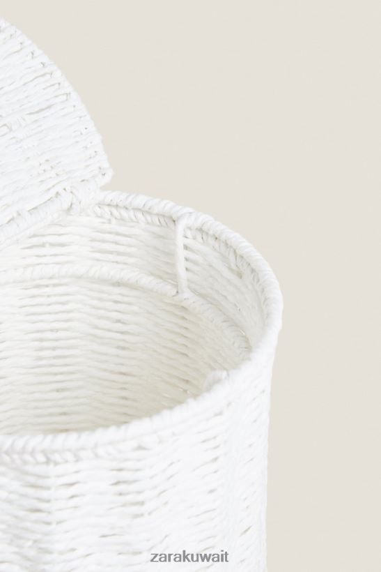 Zara سلة مهملات بغطاء قابل للإزالة للجنسين أبيض مُكَمِّلات 6L6LL81707