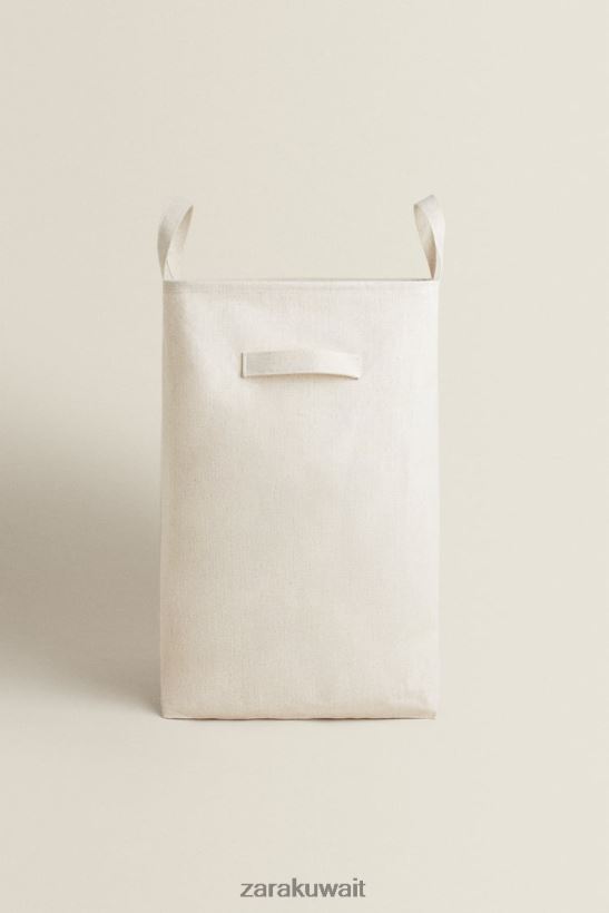 Zara سلة غسيل قابلة للطي للجنسين البيج الفاتح مُكَمِّلات 6L6LL81711