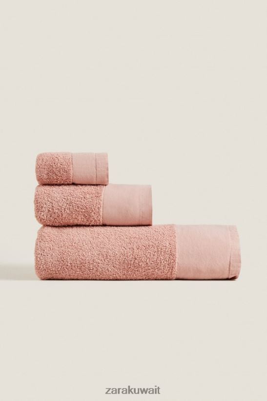 Zara منشفة مع زين الكتان للجنسين وردي باهت مُكَمِّلات 6L6LL81713