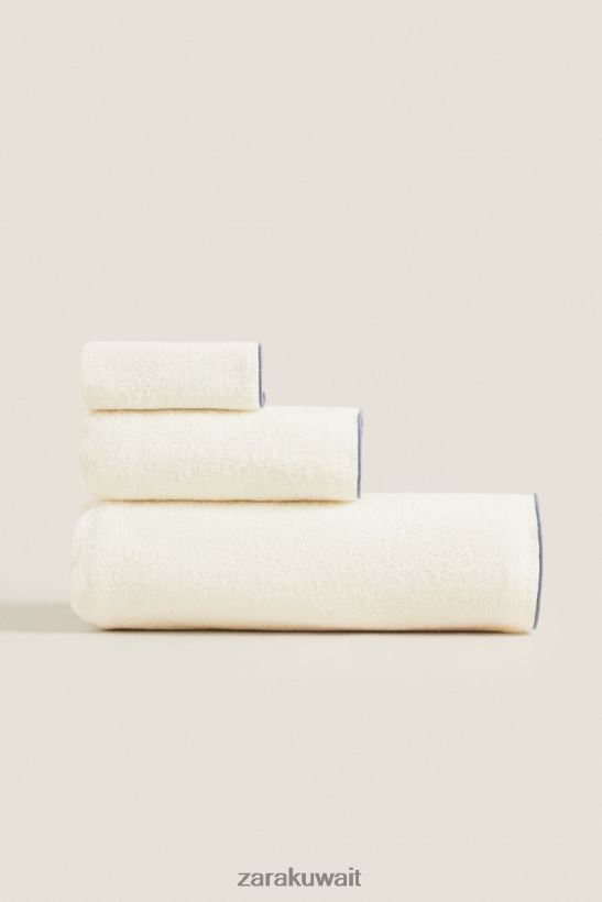 Zara منشفة قطنية مع الاوفرلوك للجنسين رمادي/أزرق مُكَمِّلات 6L6LL81737