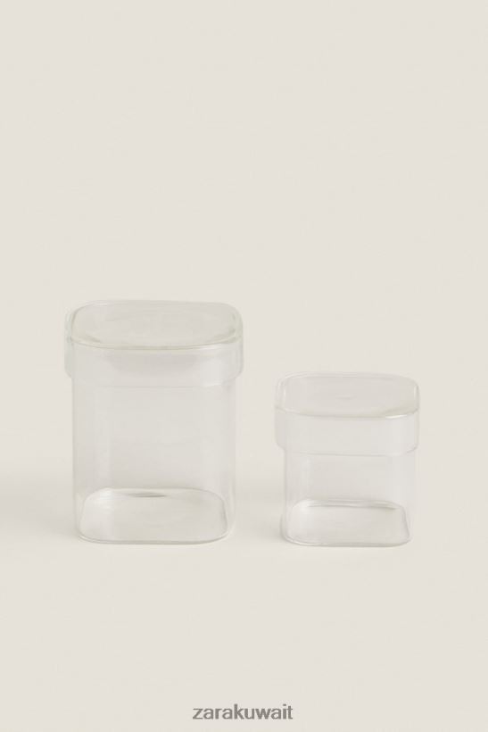 Zara وعاء زجاجي من البورسليكات مع غطاء للجنسين إبداعي مُكَمِّلات 6L6LL81749