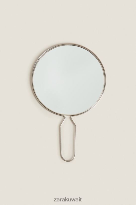 Zara مرآة محمولة بإطار فولاذي للجنسين ماتي الفضة مُكَمِّلات 6L6LL81750