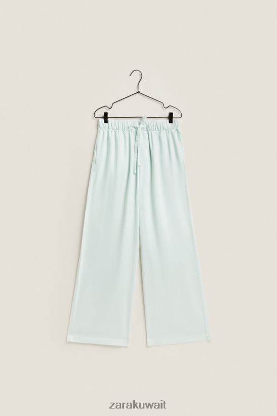 Zara السراويل الصلبة اللون نحيف اخضر فاتح ملابس 6L6LL81800