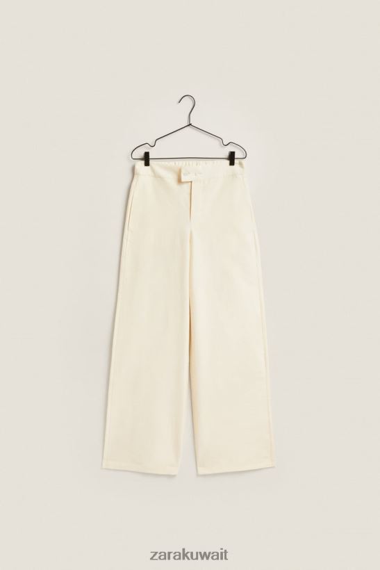 Zara السراويل الصلبة اللون نحيف فانيلا ملابس 6L6LL81803