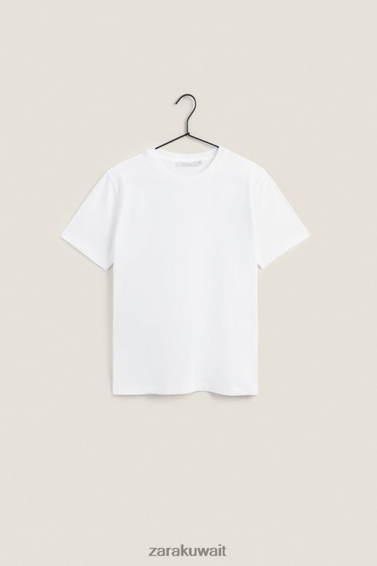 Zara قمة القطن نحيف أبيض ملابس 6L6LL81812