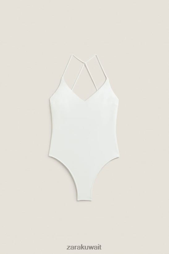 Zara ملابس السباحة عادي نحيف بيج فاتح ملابس 6L6LL81822