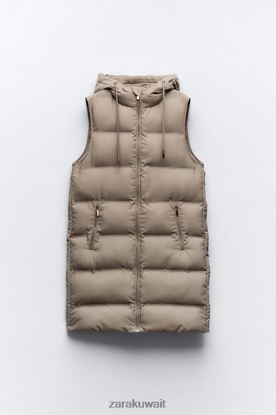 Zara سترة منتفخة للحماية من الرياح ضد الماء نحيف المنك ملابس 6L6LL8206