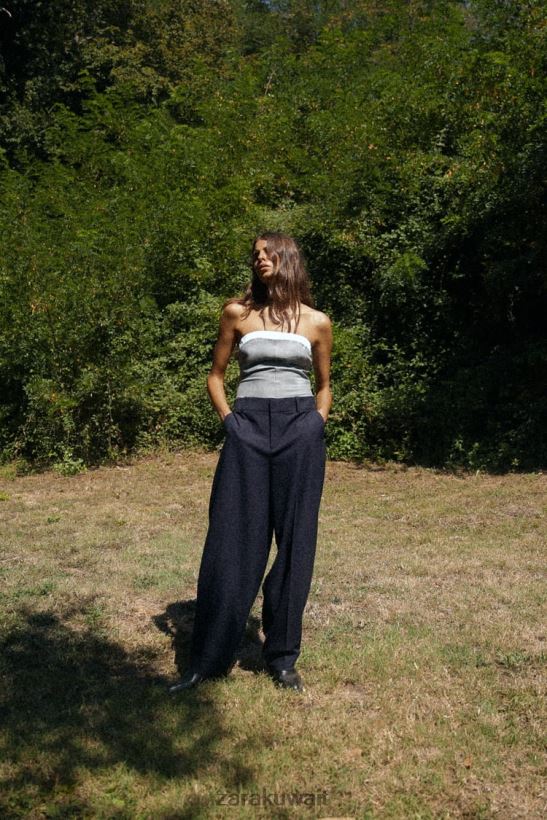 Zara أعلى الملاكم المختلط نحيف رمادي ملابس 6L6LL8254